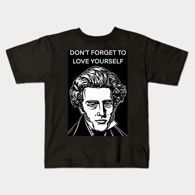 SOREN KIERKEGAARD quote .2 - ink portrait Kids T-Shirt by lautir